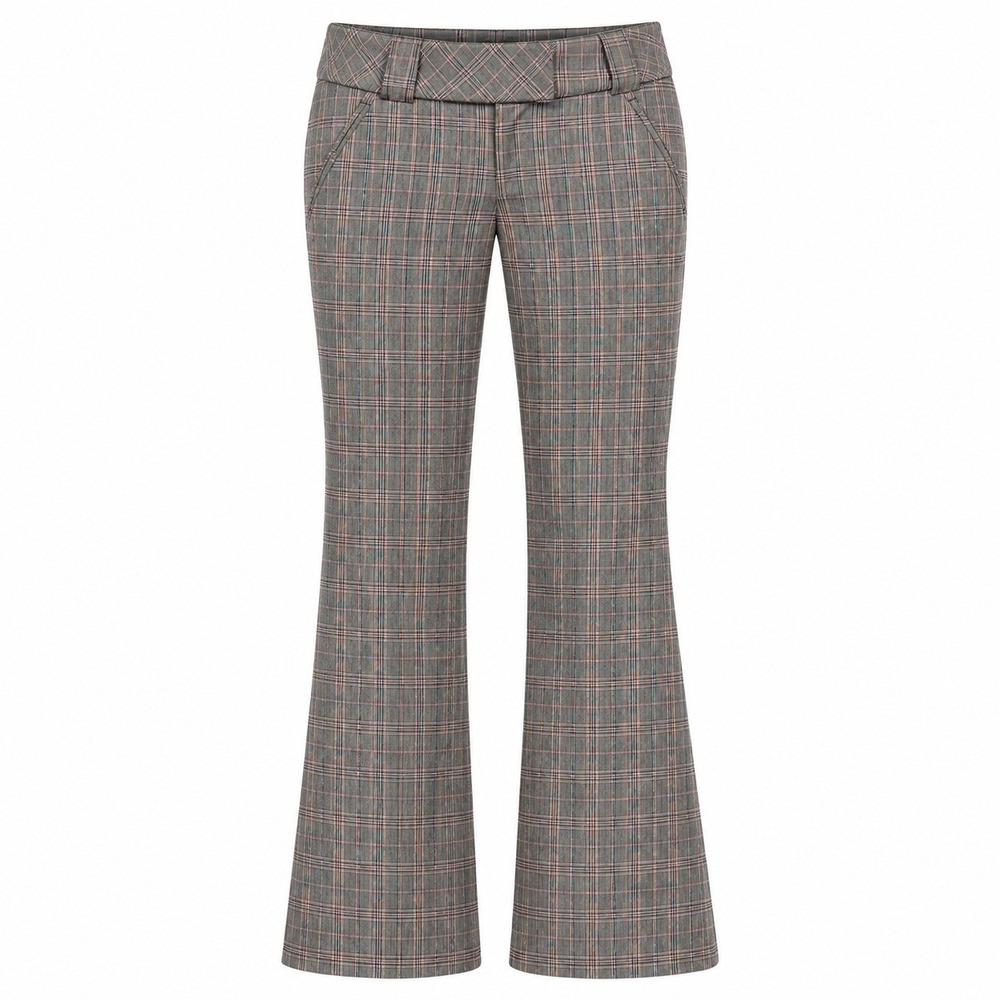 BeBop Y2K Dark Academia Plaid Flare Pants Women 9 Grunge Retro Preppy Low Rise